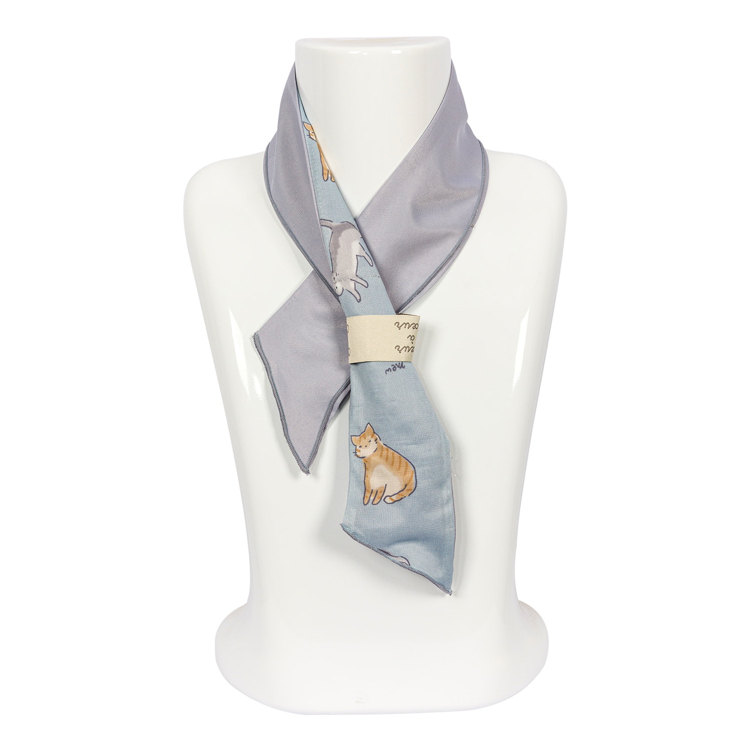 Double-sided cold feeling silk scarf