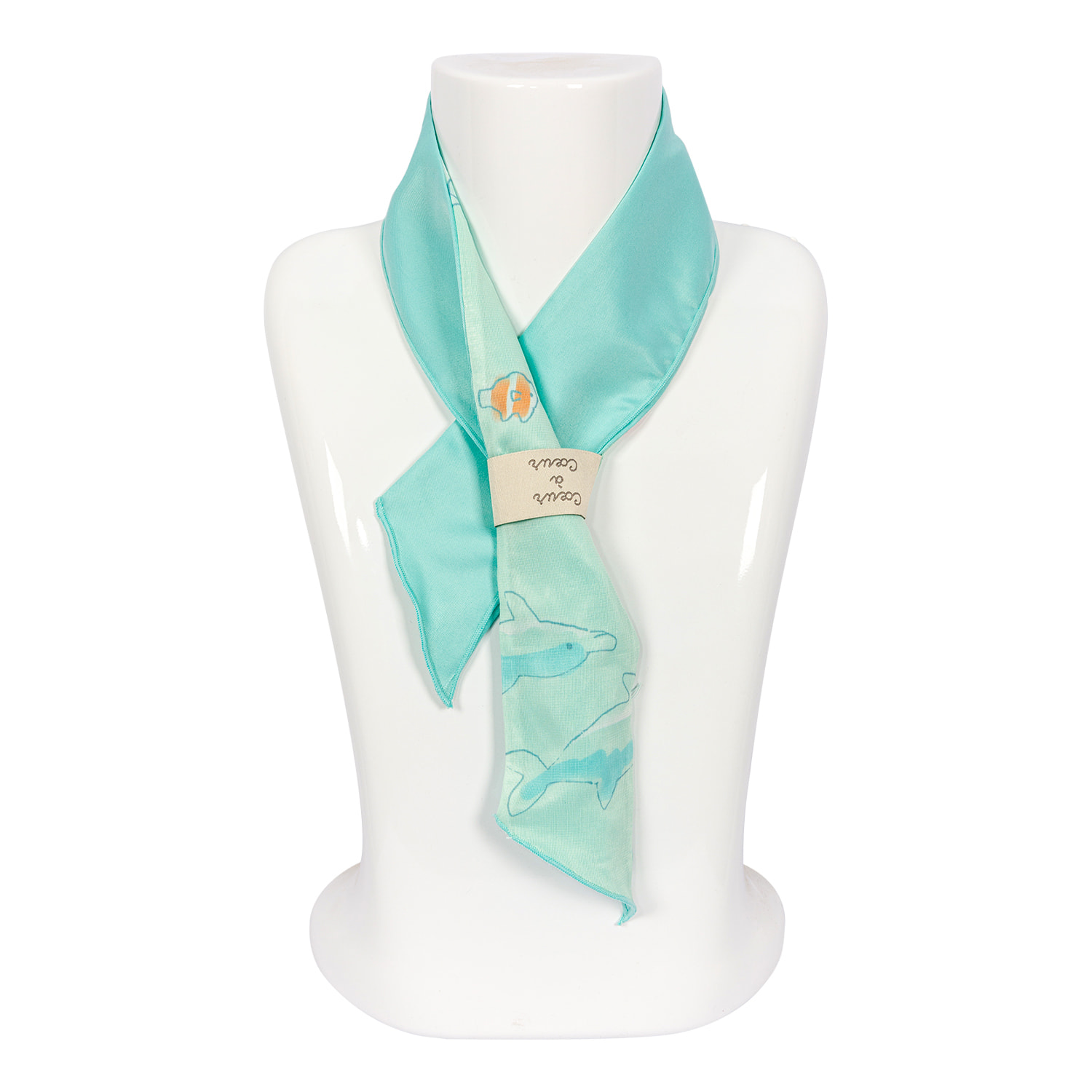 Double-sided cold feeling silk scarf